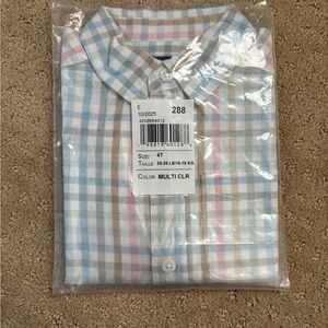 The Children's Place Pastel Plaid Button-Down Shirt - Blue, Pink, Tan, White